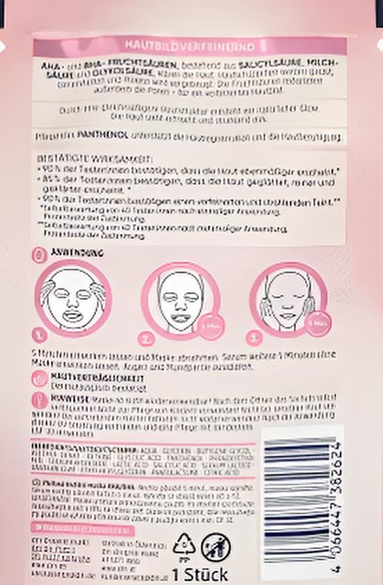 Masque feuille exfoliant sur visage